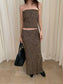 MIXED KNIT FITTED SKIRT 2469