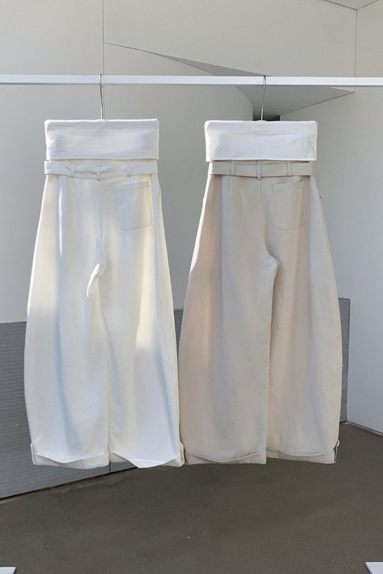 DOUBLE BELT WIDE PANTS 2304