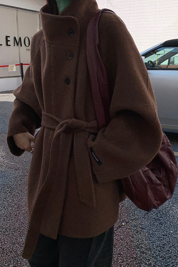 スタンドカラーウールコート 2221