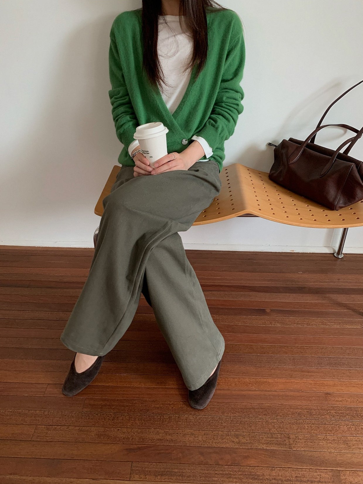 LOOSE ASYM V-CARDIGAN 2464