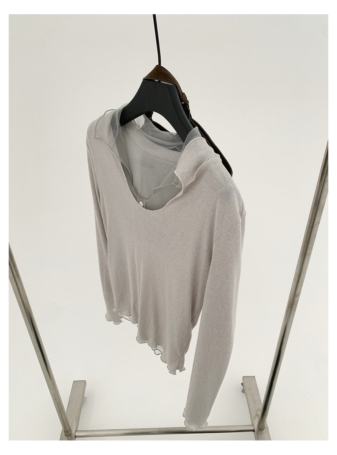 LAYERED SHEER COLLAR TOP 2124