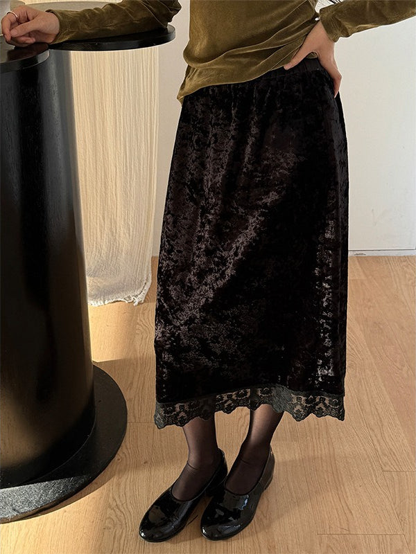 VELVET LACE SKIRT 2478