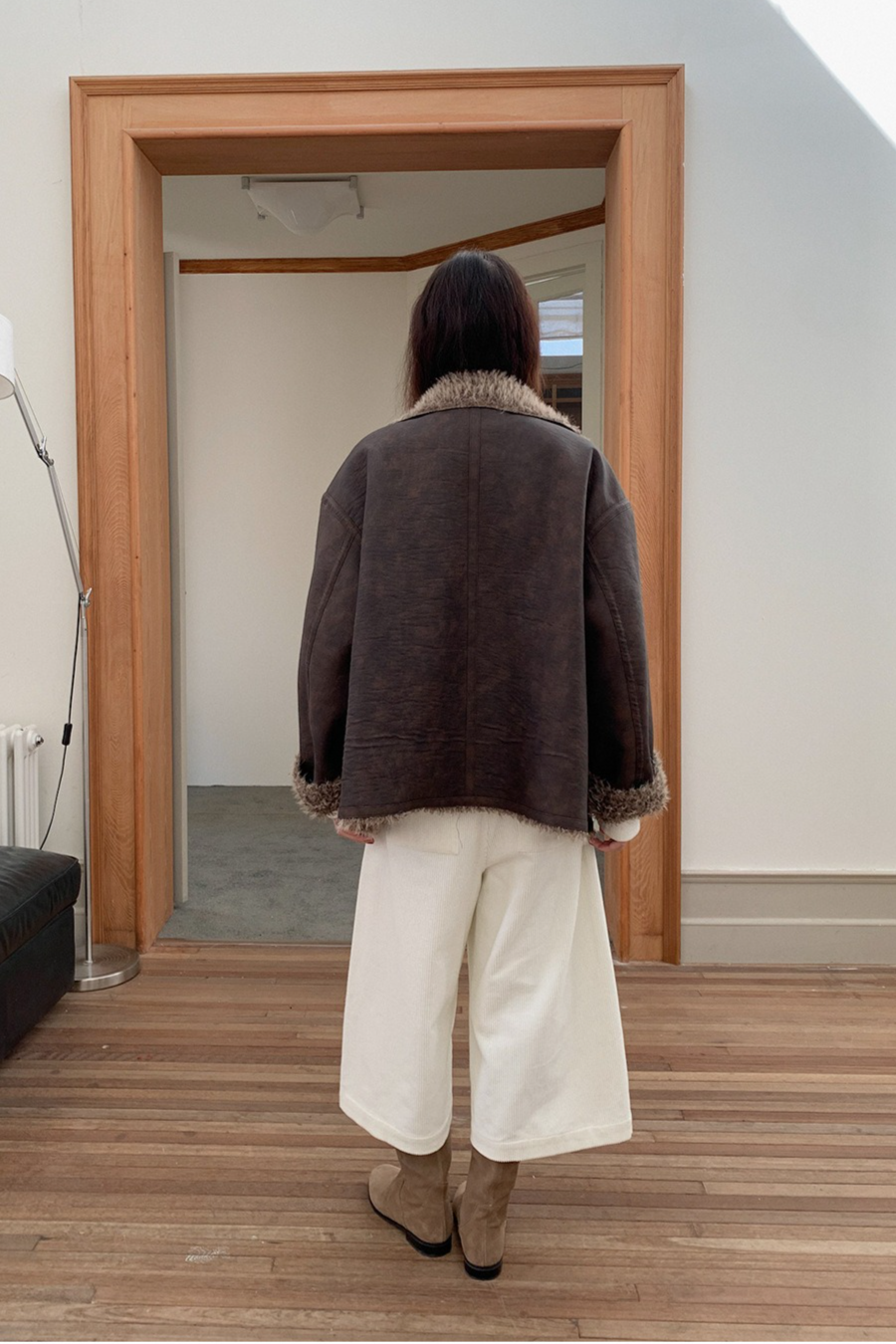 リバーシブルフェイクムートンコート 2218