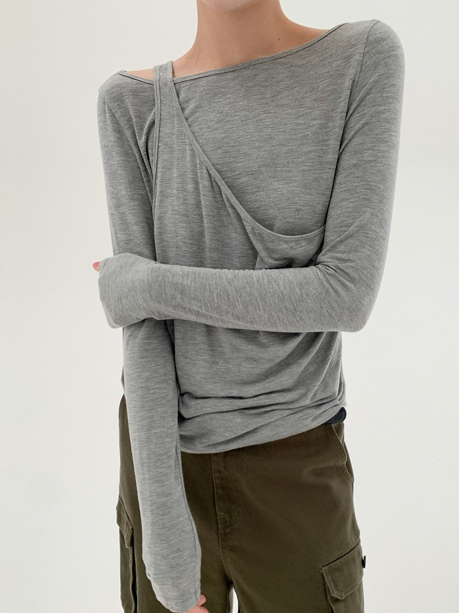 アシメトリードレープレイヤートップス 2202