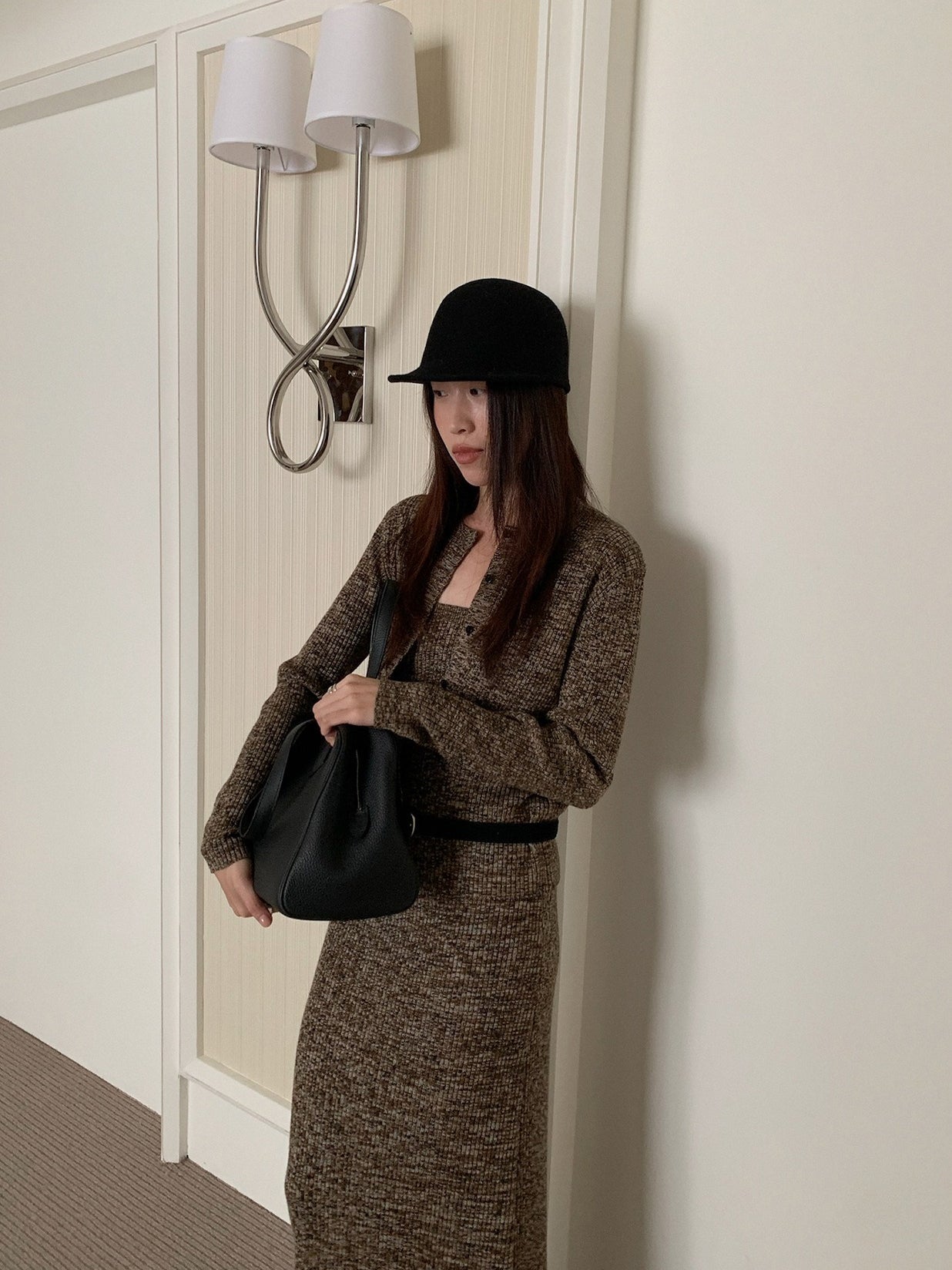 MIXED KNIT TUBE & CARDIGAN 2468