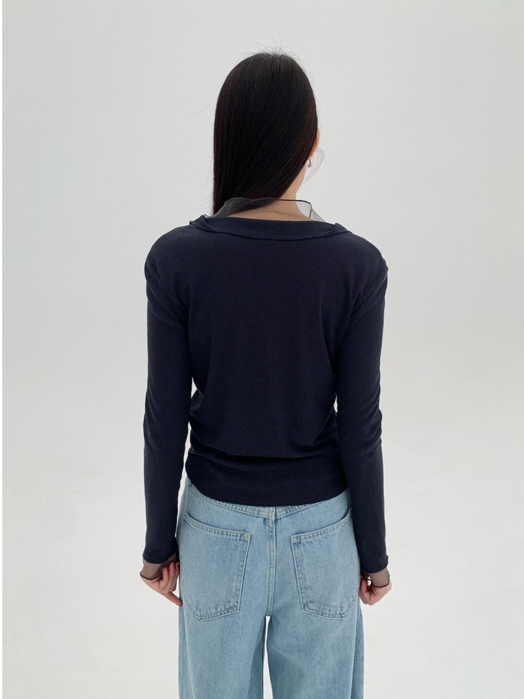 LAYERED SHEER COLLAR TOP 2124
