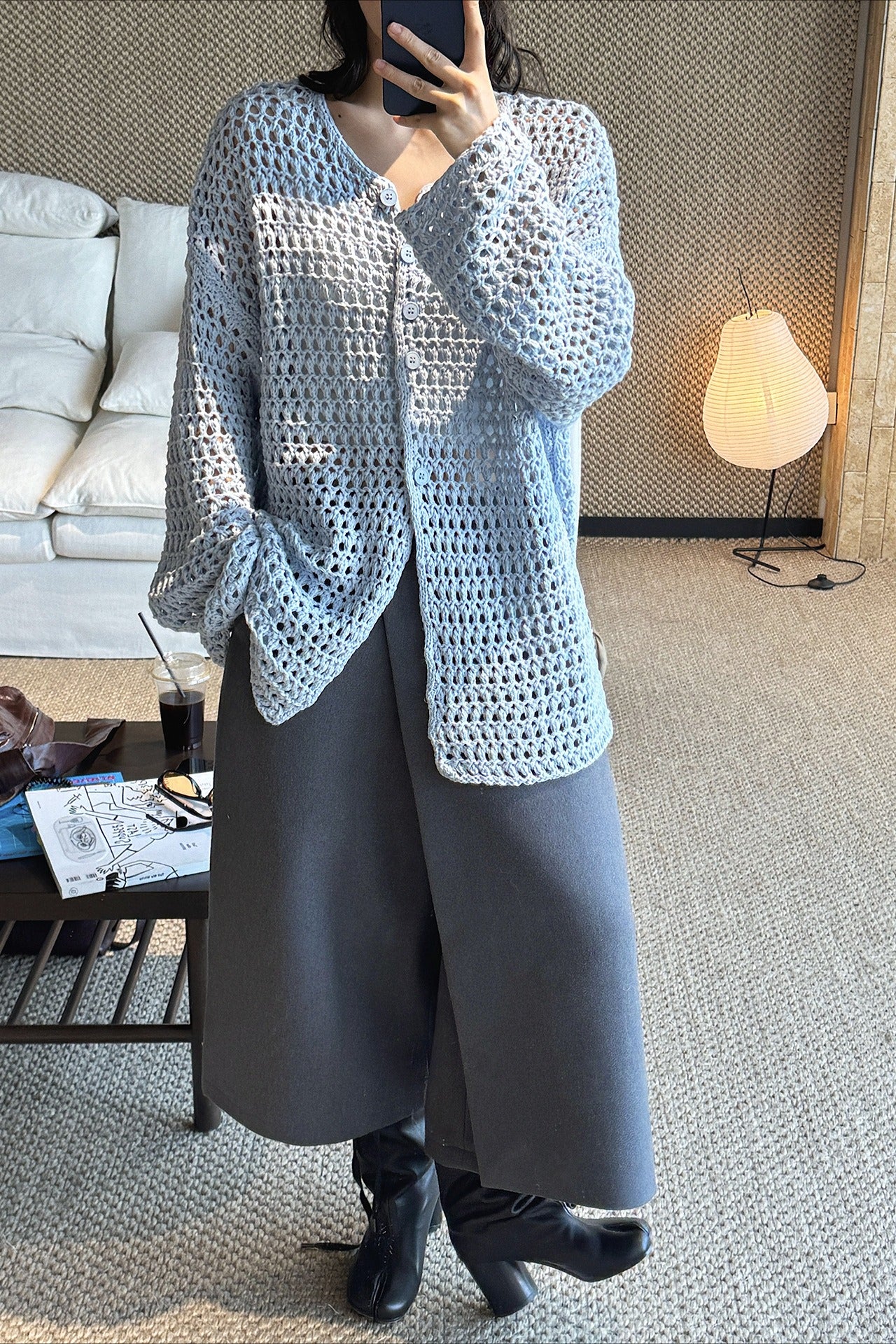 シアーメッシュニットカーディガン 2265