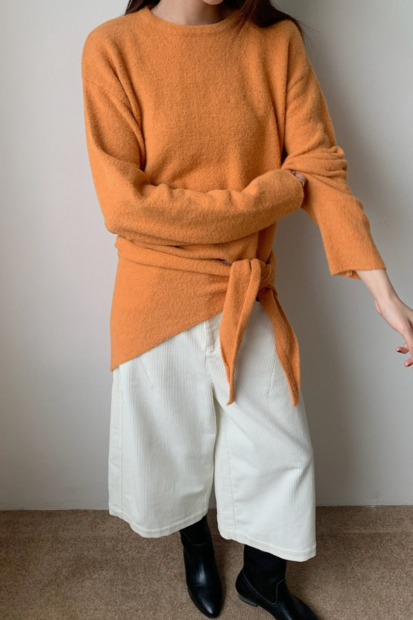 ストール付ラウンドネックカラーニット 2219