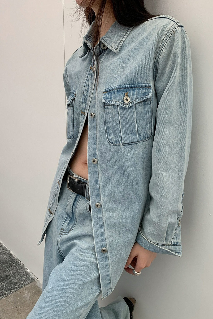 DOUBLE POCKET DENIM SHIRT 2305