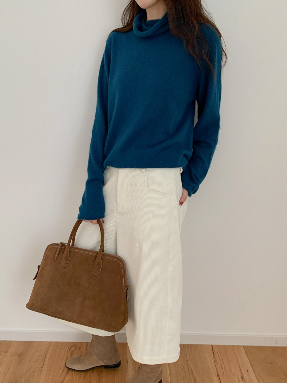 ルーズハイネックカラーニット 2200