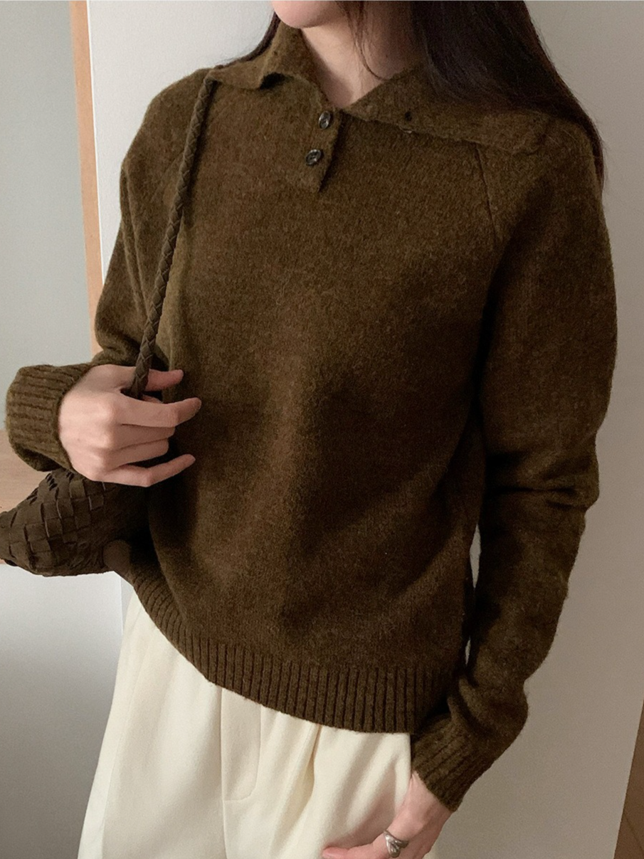 スタンドカラーラグランニット 2198