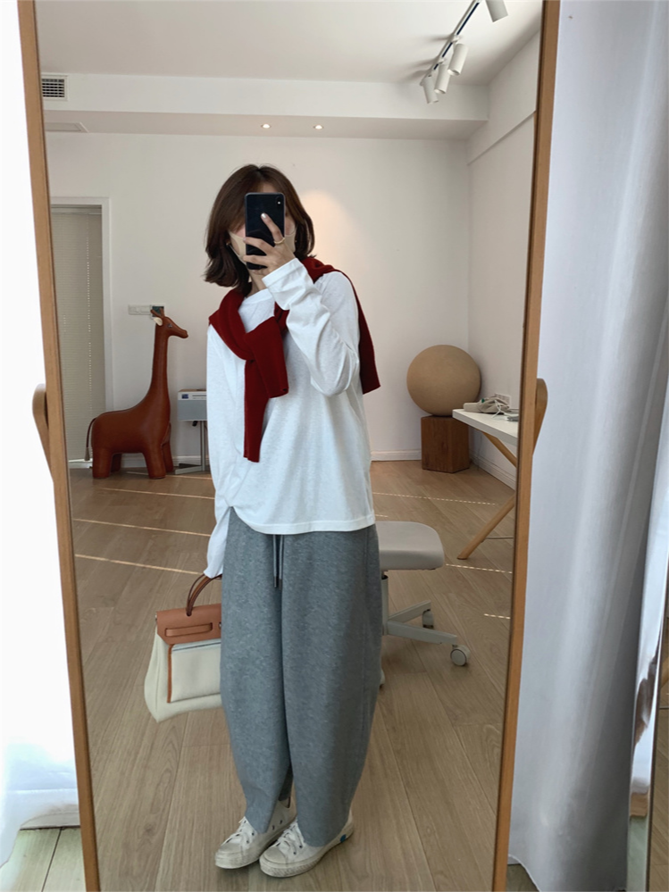ポイントスッテチコットンロングスリーブTシャツ 2089