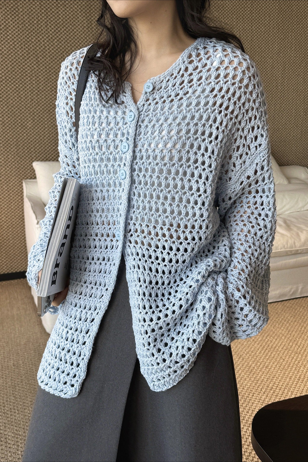 シアーメッシュニットカーディガン 2265