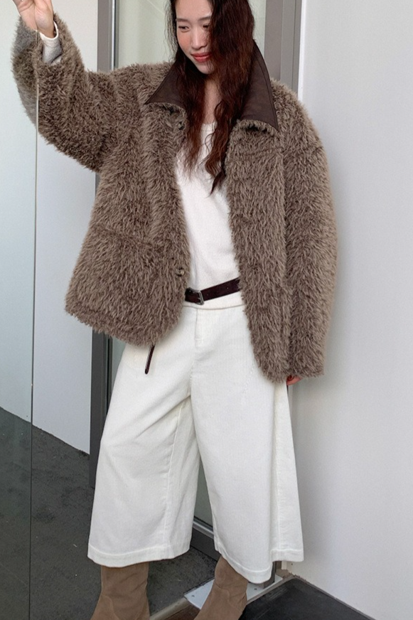 リバーシブルフェイクムートンコート 2218