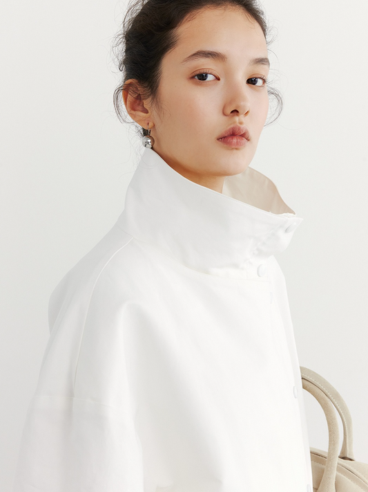 OVERSIZED STAND COLLAR COAT 2128