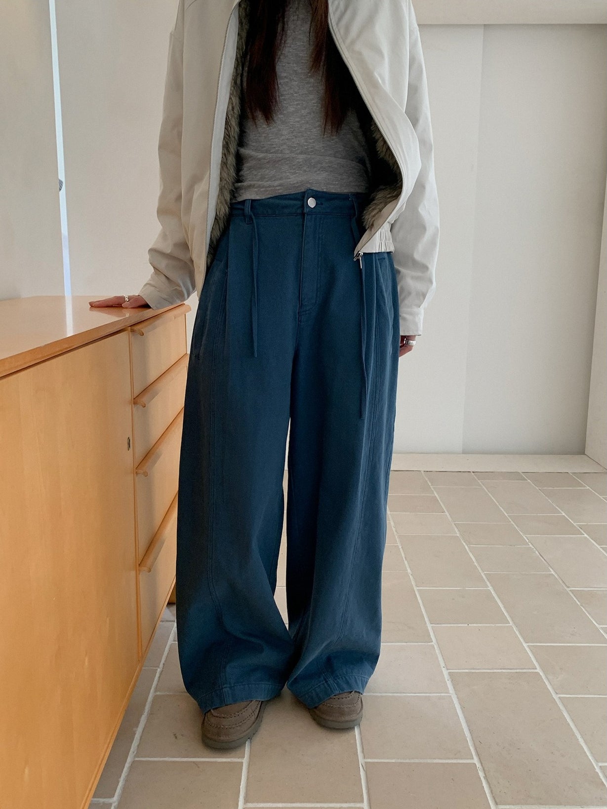 CORD BELT COCOON PANTS 2502
