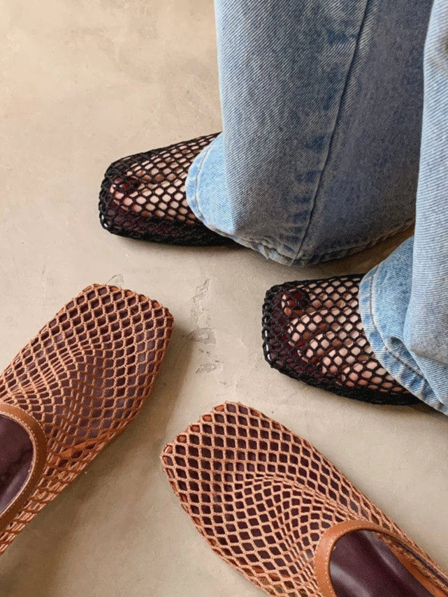 メッシュジップミュールサンダル 2392