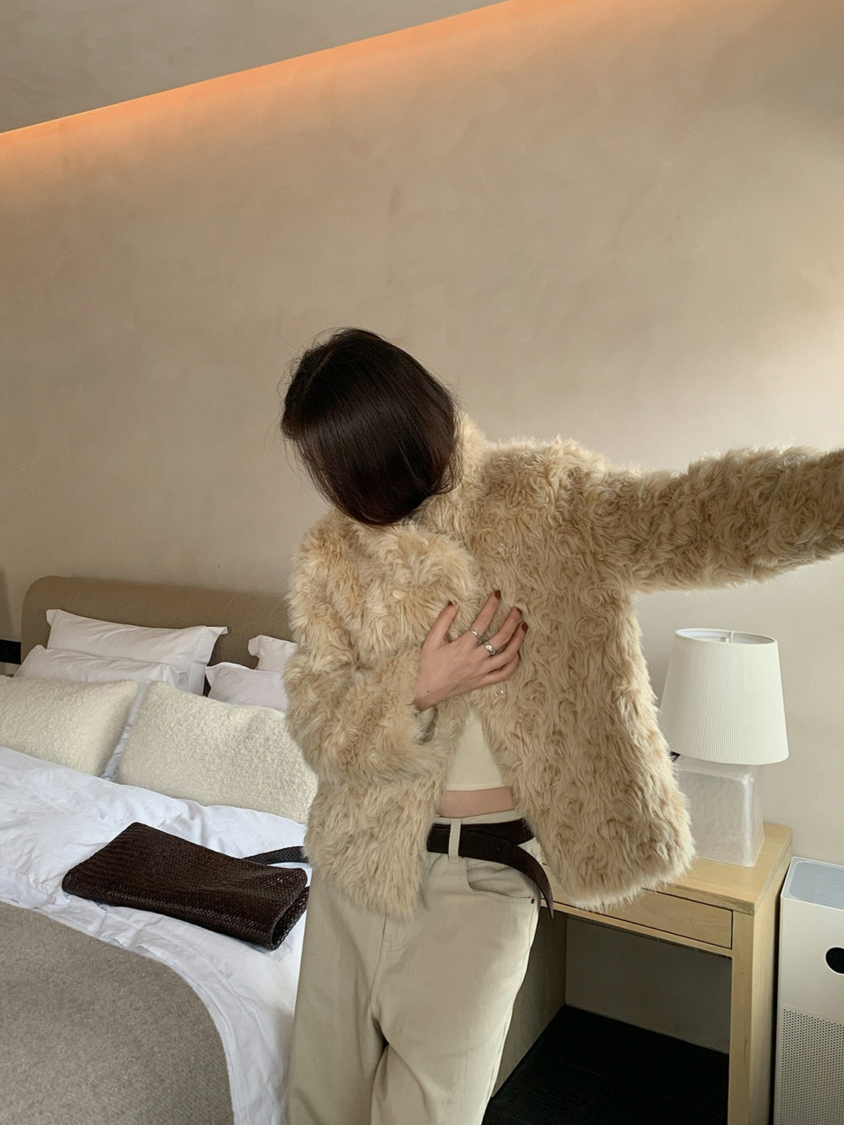 FLUFFY ECO FUR COAT 2501