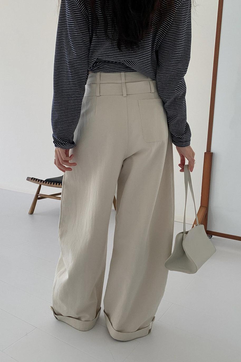 DOUBLE BELT WIDE PANTS 2304