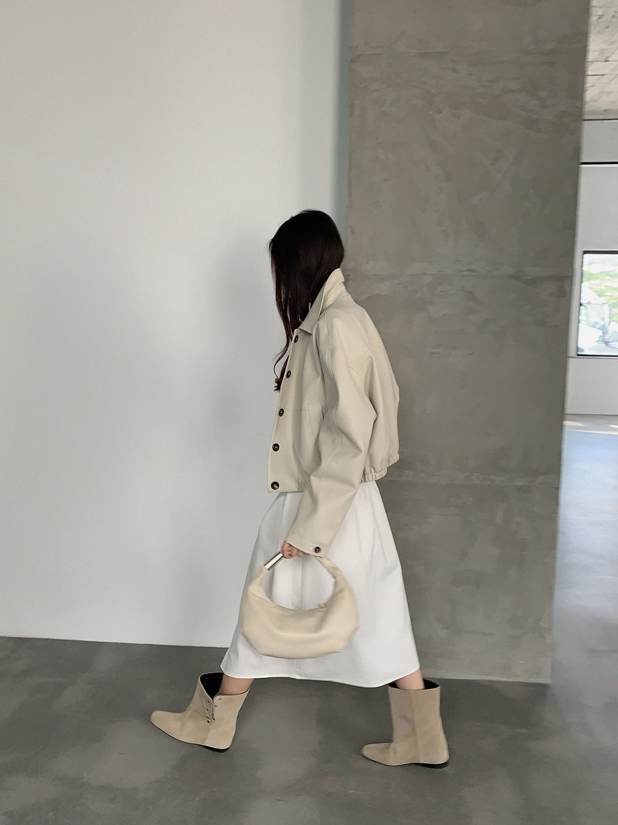 VEGAN LEATHER COCOON JACKET 2459
