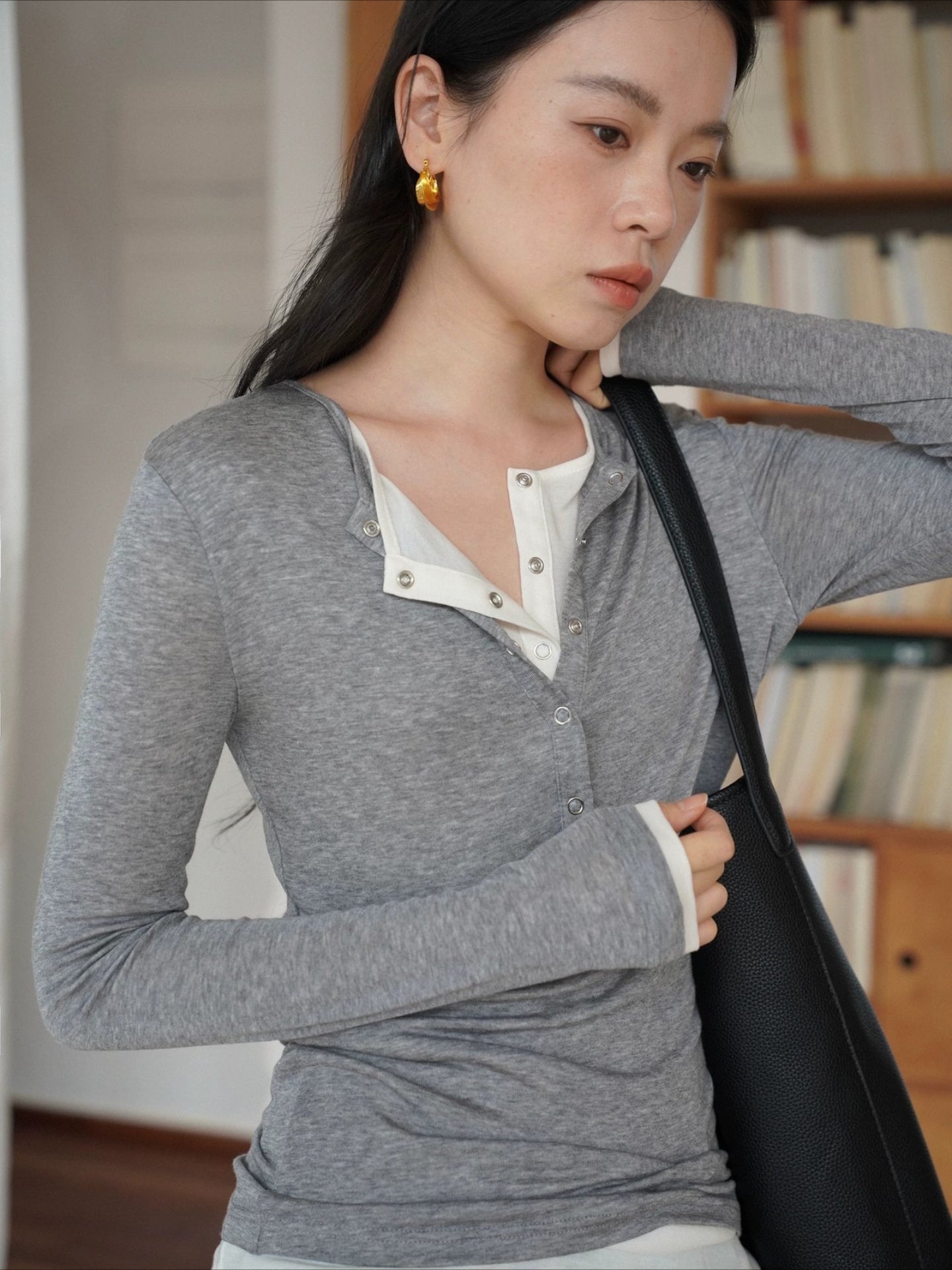 LAYERED HENLEY TOP 2513