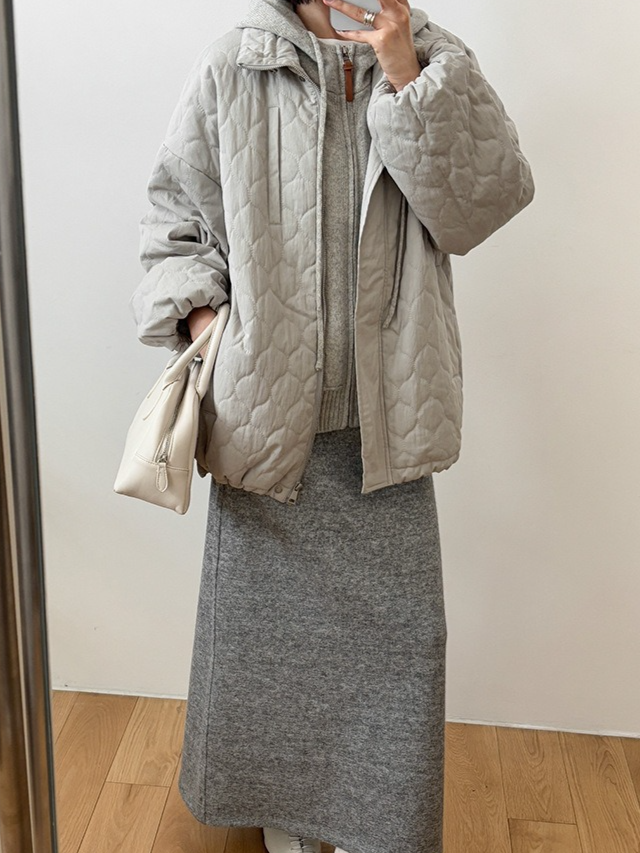 キルティングハイネックブルゾン 2192