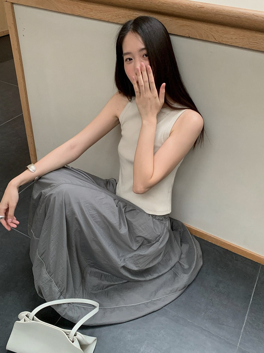 バック切り替えリブノースリーブ 2353