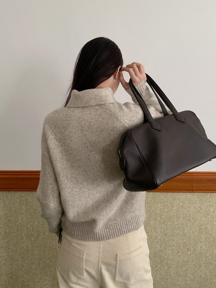 スタンドカラーラグランニット 2198