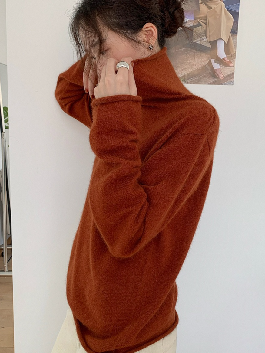 ルーズハイネックカラーニット 2200