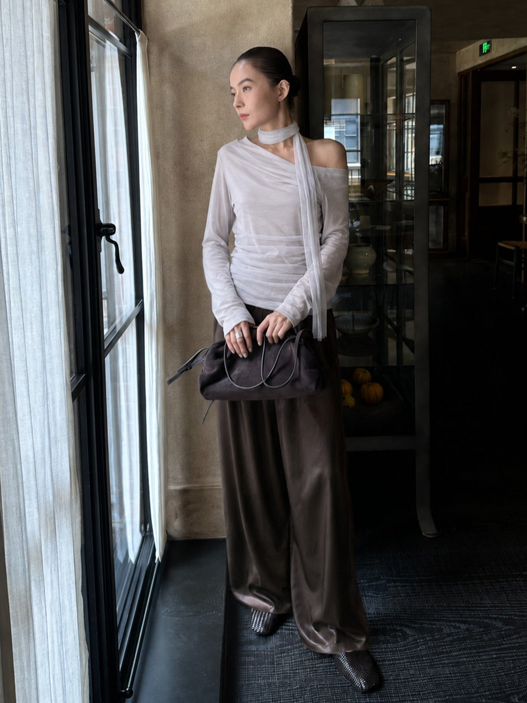 ASYM SHEER TIE TOP 2487