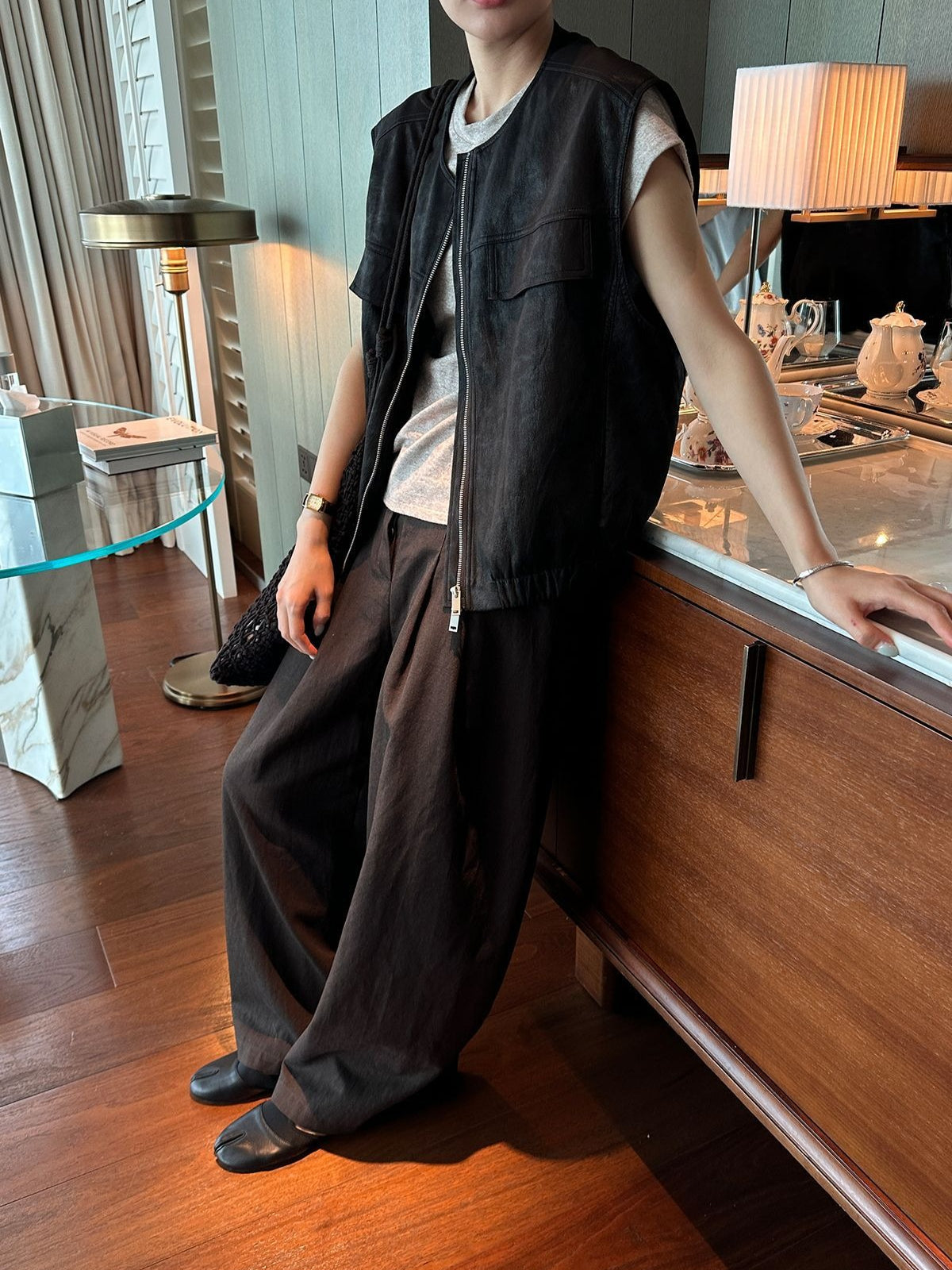 BELTED WIDE PANTS 2483