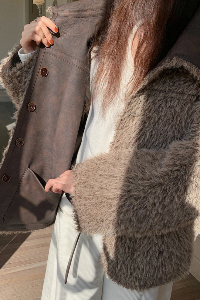 リバーシブルフェイクムートンコート 2218