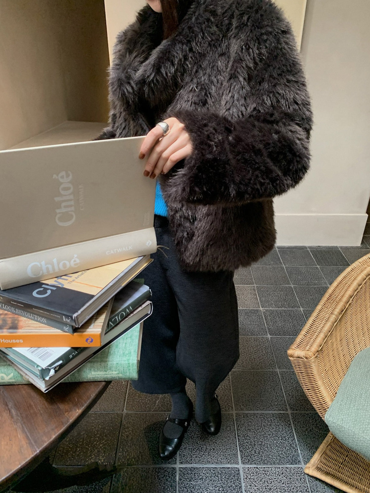 FLUFFY ECO FUR COAT 2501