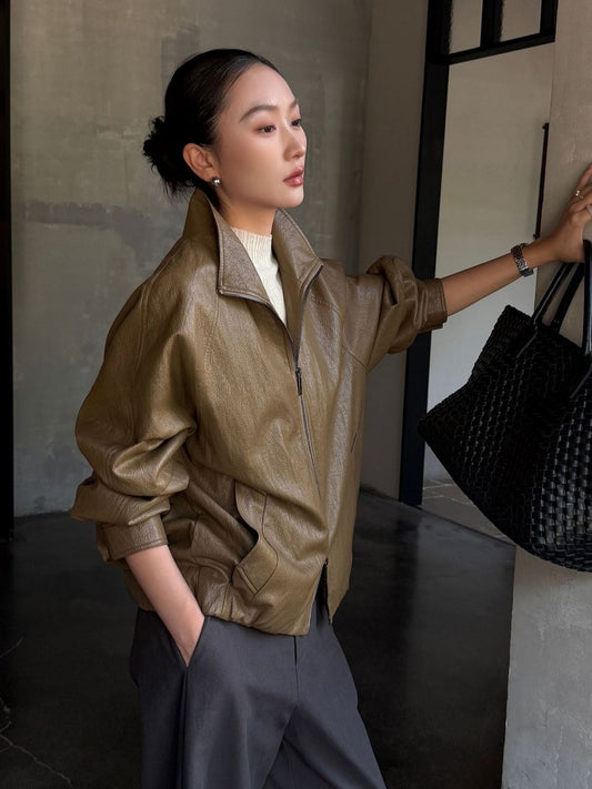 LEATHER ZIP BLOUSON 2515