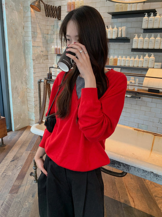 LAYERED-LOOK MINIMAL KNIT 2454