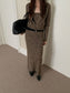 MIXED KNIT FITTED SKIRT 2469