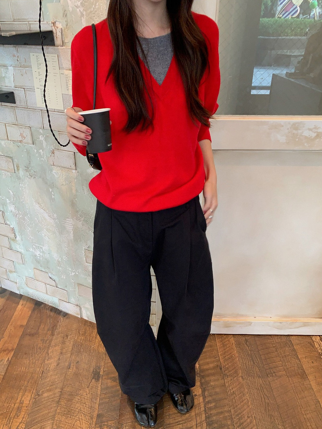 LAYERED-LOOK MINIMAL KNIT 2454
