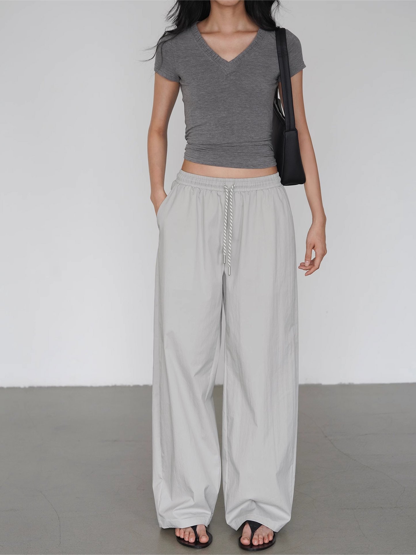 Gypsohila　リラクシーサテンパンツ　ホワイト34 ジプソフィア 美品 GP-228 Wide Relax Pants Renewal White | gypsohila