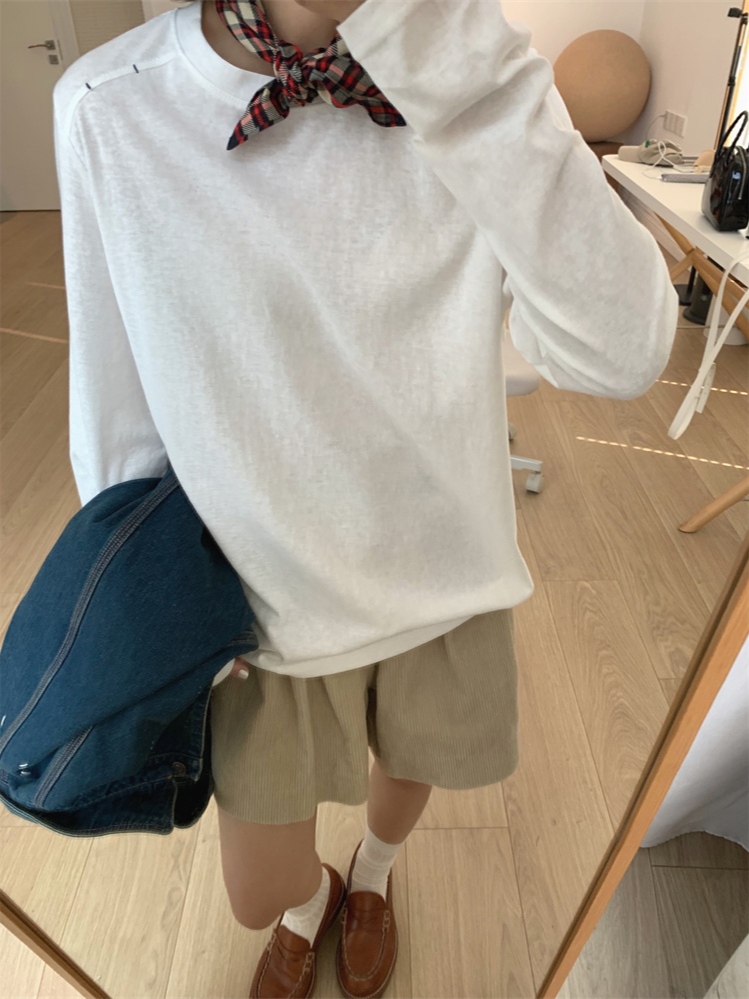 ポイントスッテチコットンロングスリーブTシャツ 2089