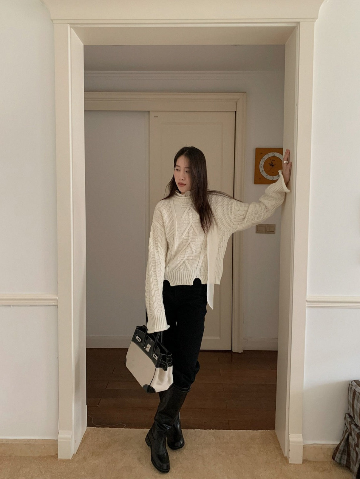 LAYERED LIKE CABLE KNIT 2500