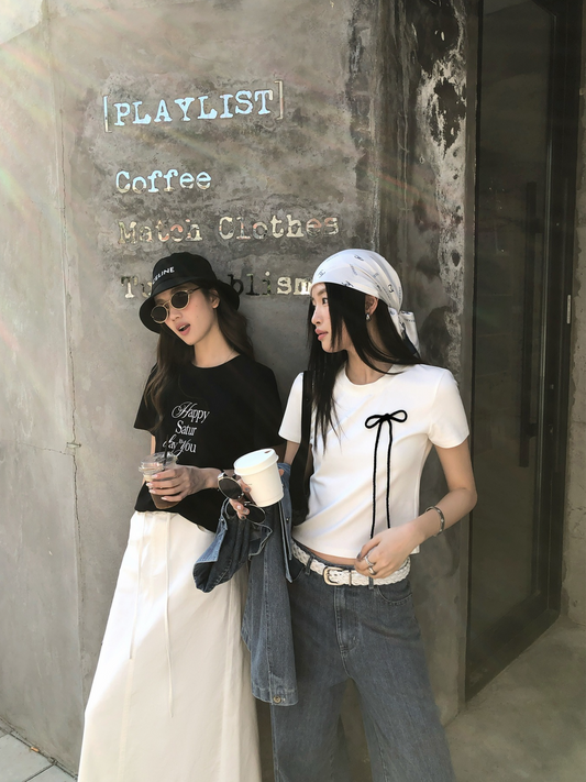 コンパクトリボンデザインTシャツ 2115