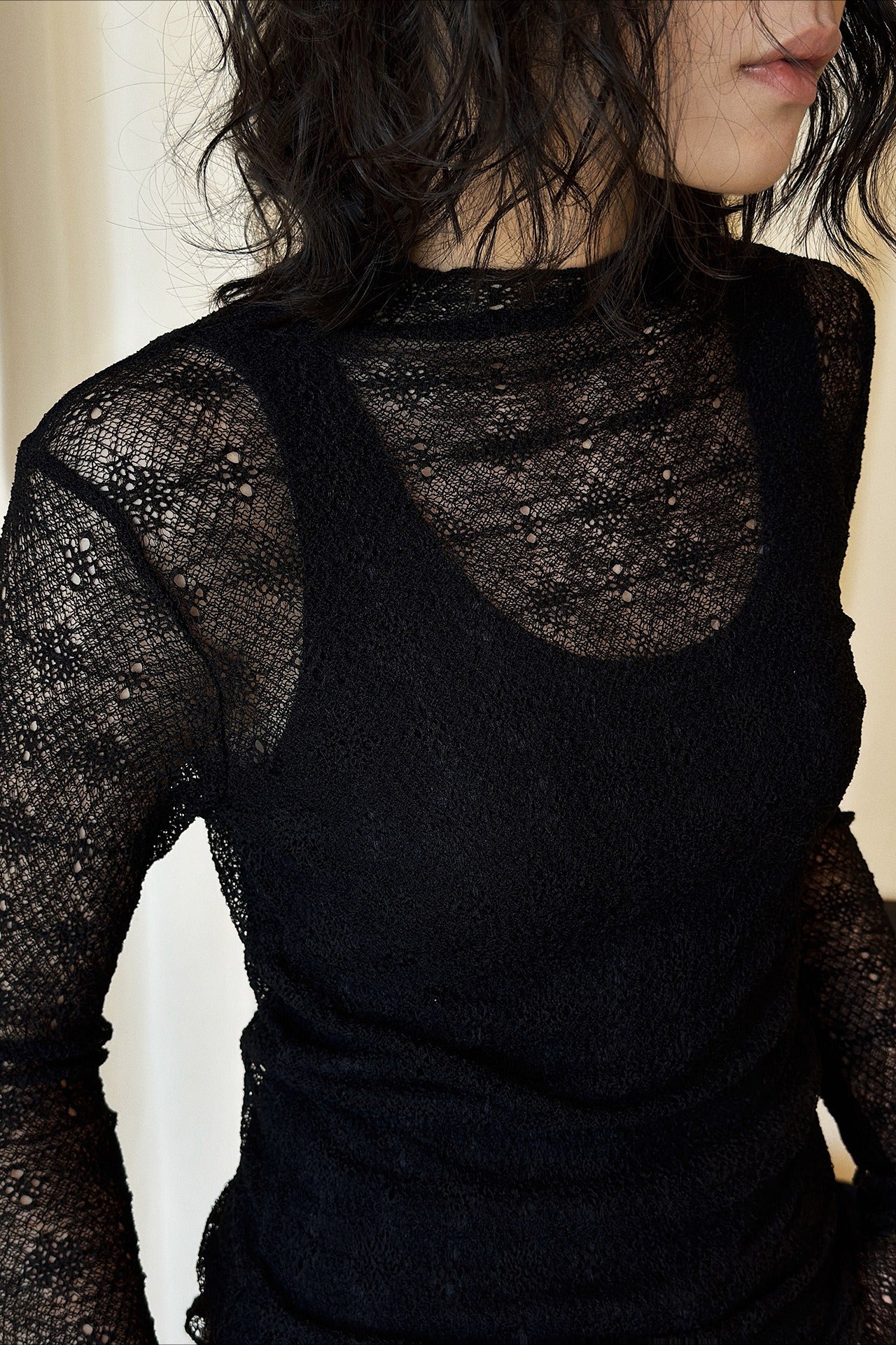 シアーレースプチハイネックトップス 2271