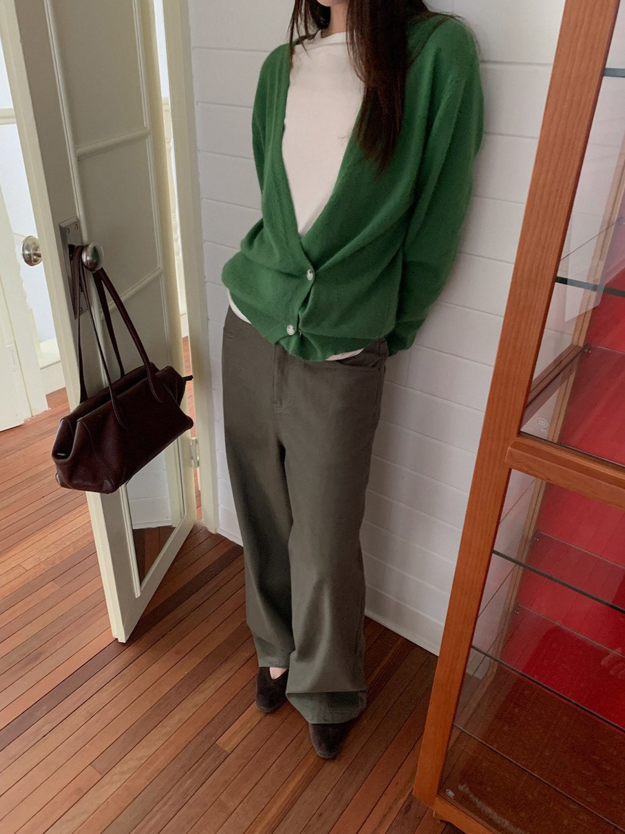 LOOSE ASYM V-CARDIGAN 2464