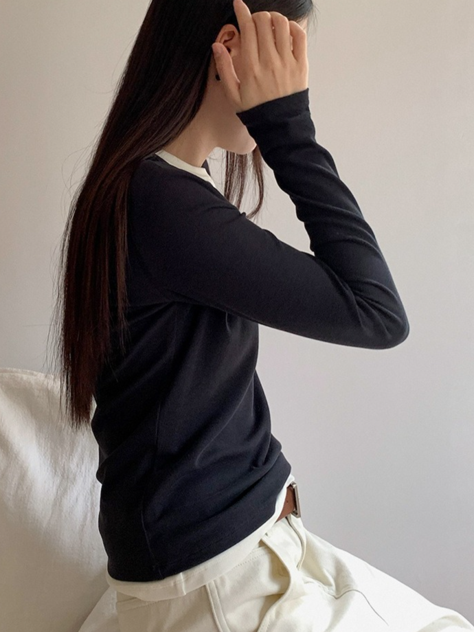 フェイクツーピーススキッパーTシャツ 2199