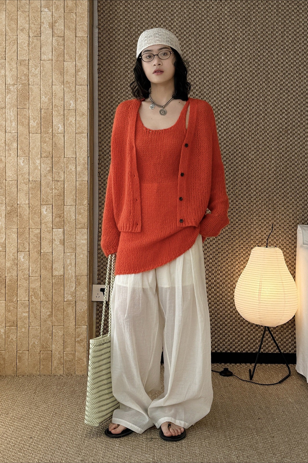 透かし編みニットアンサンブル 2273