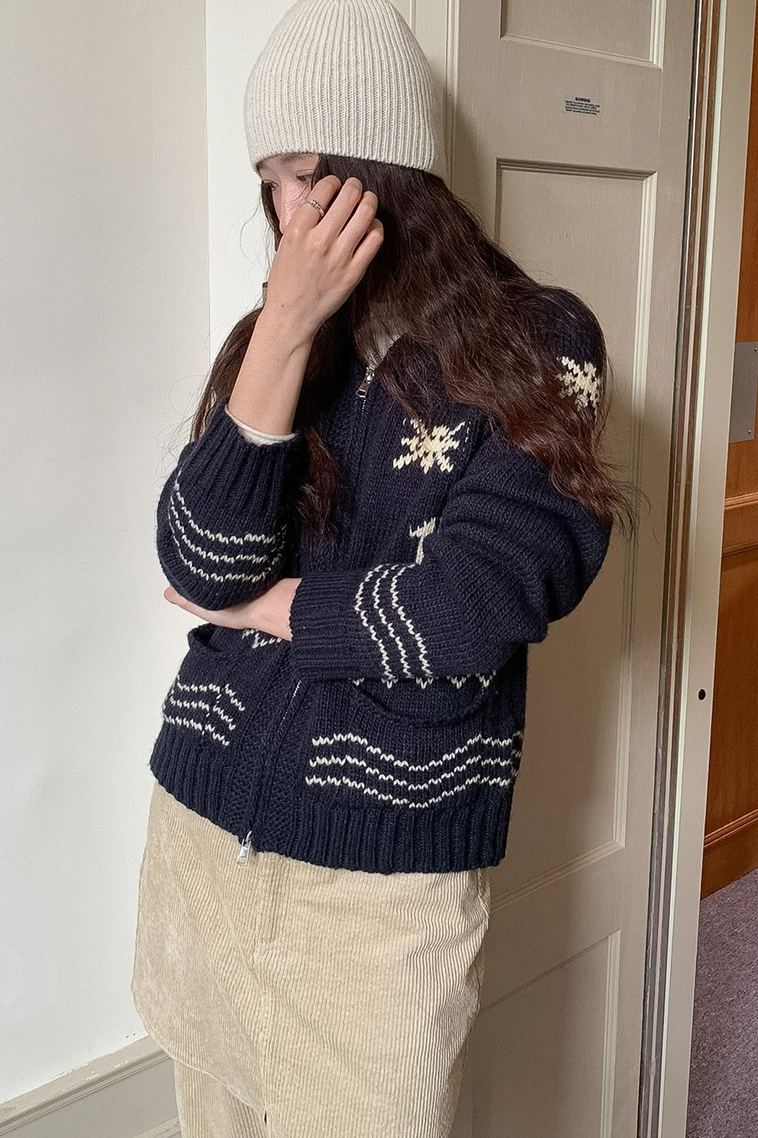 ノルディック柄ジップニット 2217