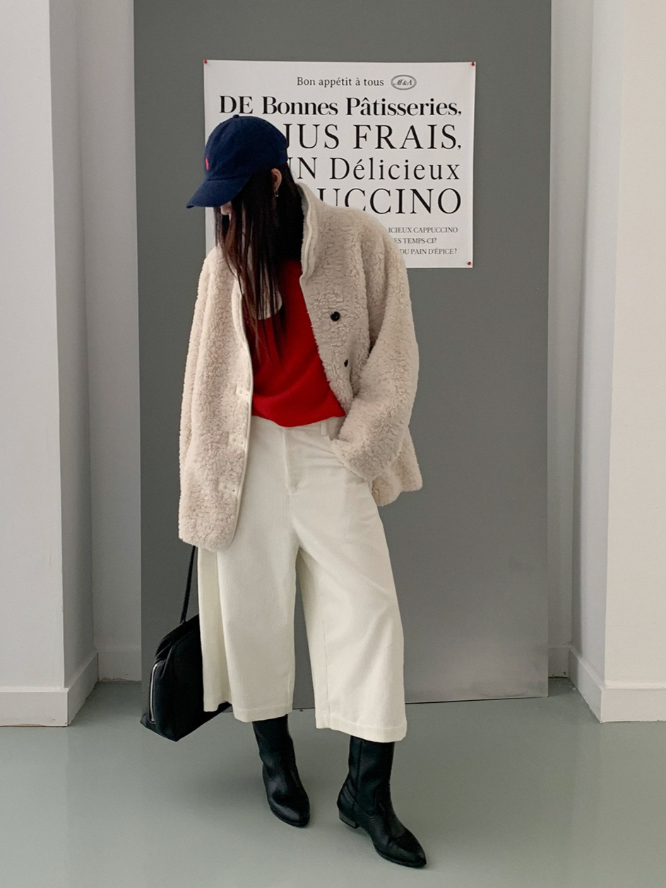 スタンドカラーボアコート 2209