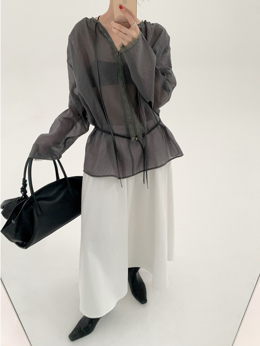 SHEER TIE-NECK BLOUSE 2131