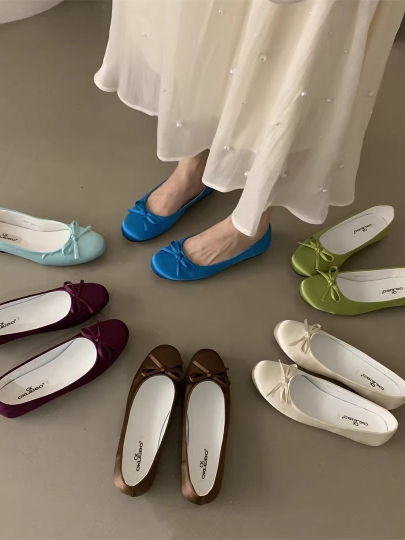 サテンバレエフラットシューズ 2326