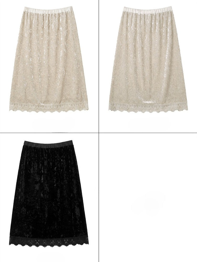 VELVET LACE SKIRT 2478